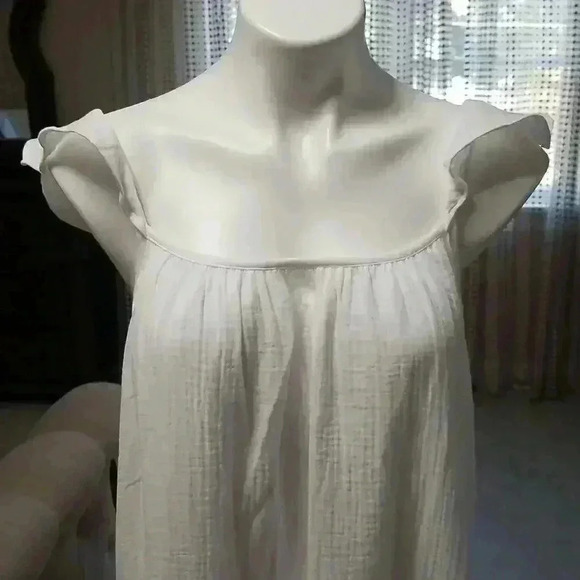 Frill-Sleeve Gauze Tiered Mid-Calf Dress - Picture 5 of 13